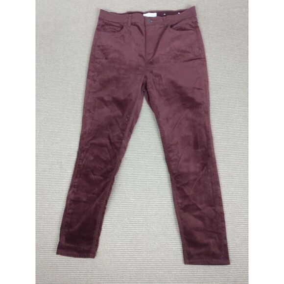 LOFT Jeans Womens Size 30/10P Burgundy Velvet The Skinny‎ High Rise Stretch - Picture 1 of 10